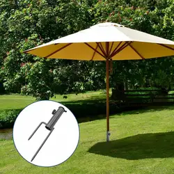 Patio Umbrella Ground Anchor Beach Umbrella Sand Anchor Outdoor Round Umbrella Holder For Sand Adjustable Heavy-Duty Iron