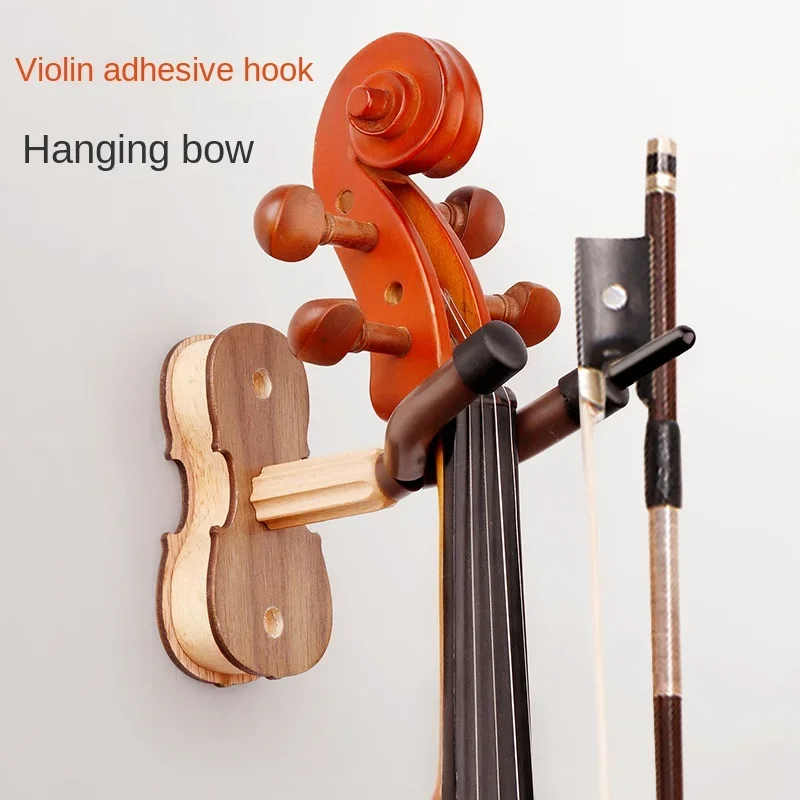 Solid Wood Base Violin Wall Hooks Can Be Hung Piano Bow Hanging Special Bracket Storage System