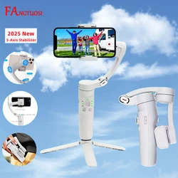 FANGTUOSI 2025 3-Axis Handheld Gimbal Stabilizer for Smartphone For iPhone Android Face Tracking Tiktok Vlog Smart Video Record
