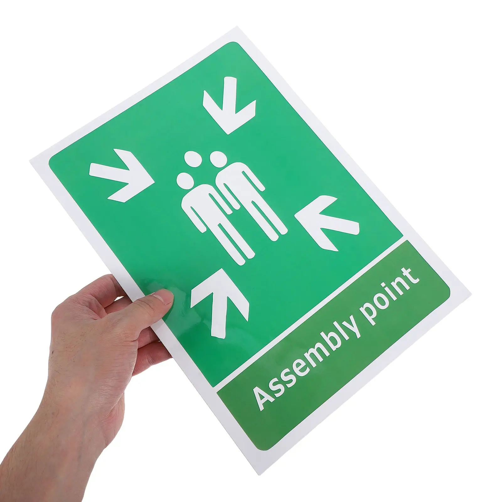 5 Pcs Evacuation Sign Assembly Point Warning Shop Signage Pvc Safety Stickers Emergency Business