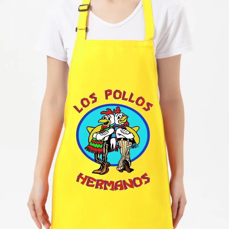 

65*75cm Adjustable Breaking Bad LOS POLLOS Hermanos Apron Grill Kitchen Chef Apron Professional for BBQ, Baking