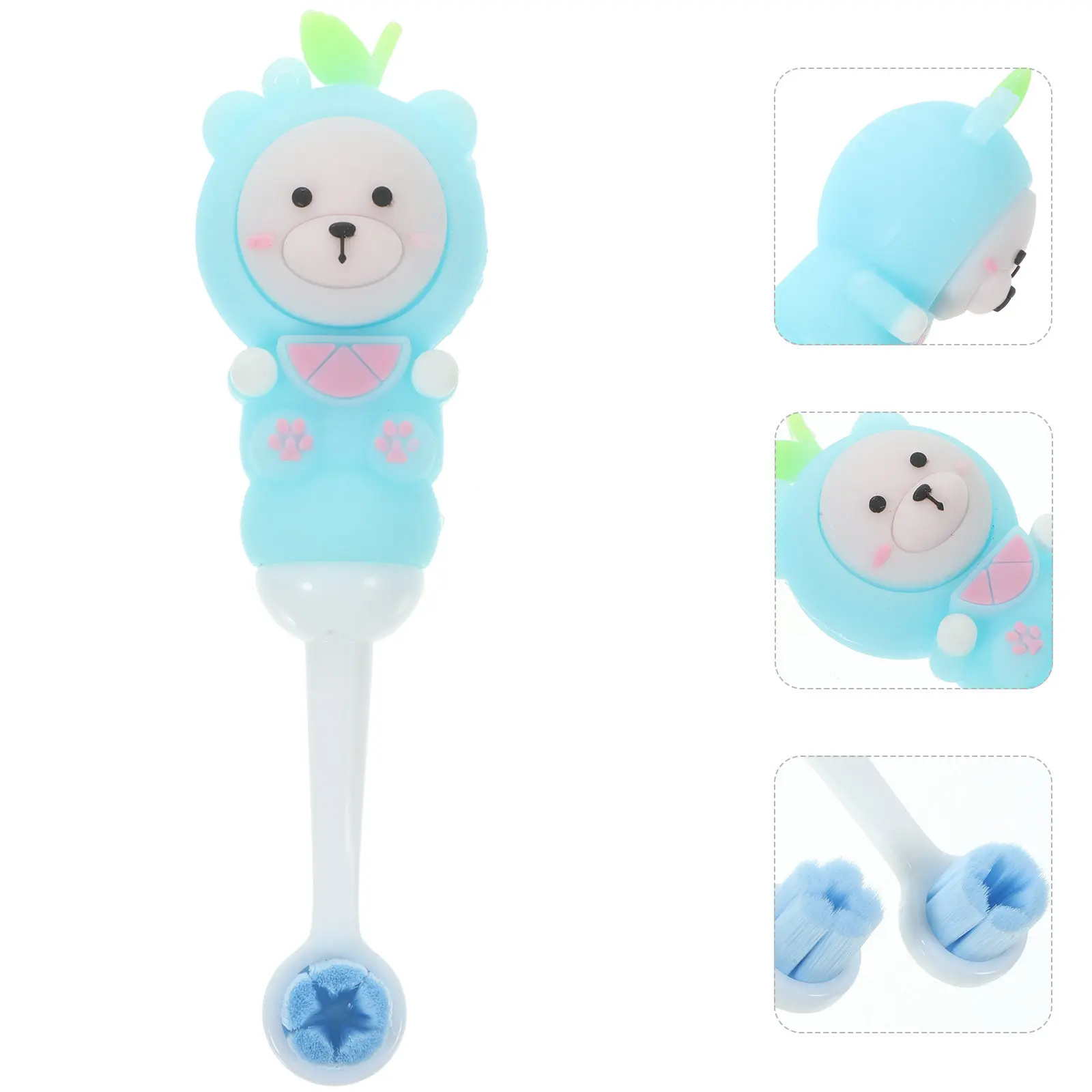 

2Pcs Kids Toothbrush Soft Bristle Cute Bear Shape Ergonomic Toddler Toothbrush for Children Cleaning Kids