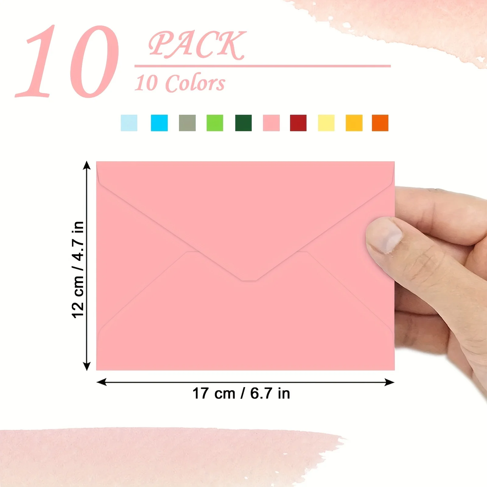 10 Colors Envelopes Set 4.7x6.7 Inch Printable Gummed Seal for Invitations Greeting Cards