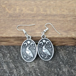 1 Pair Wicca Triple Moon Goddess Raven Earings For Womens Jewelry Gifts