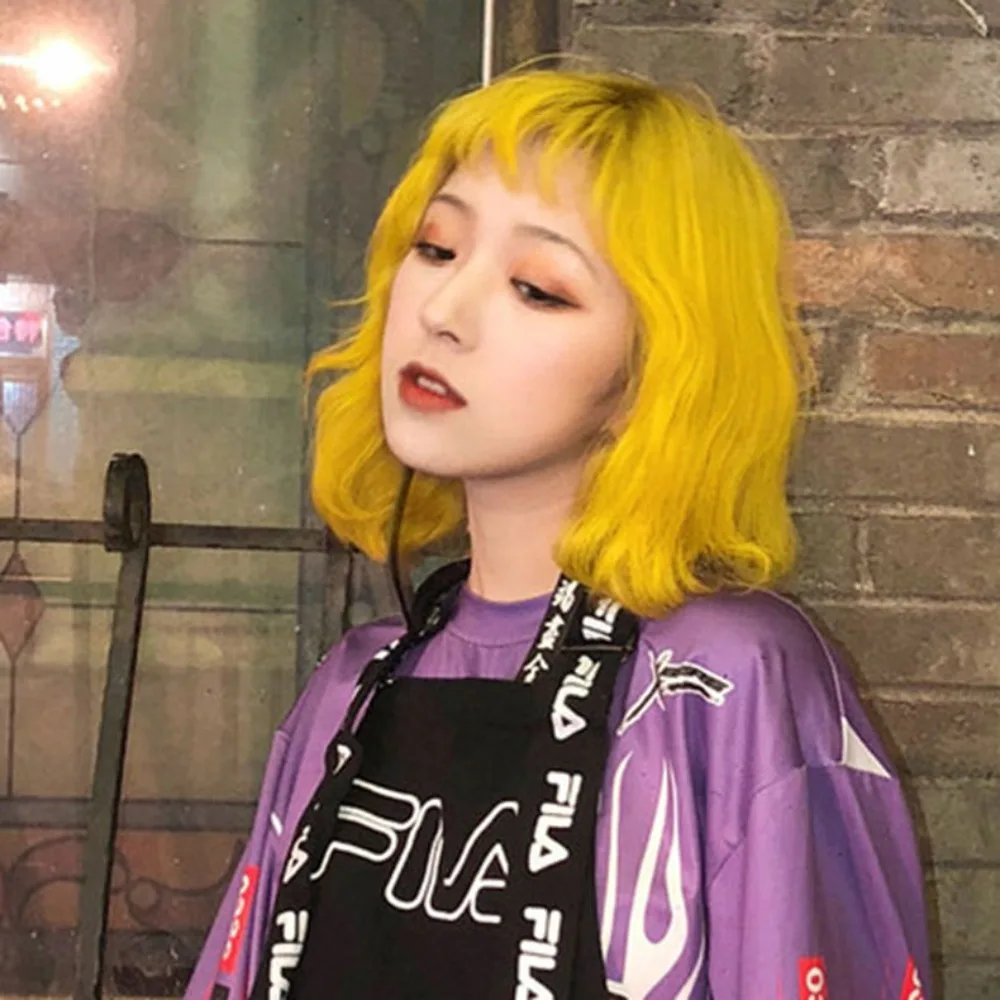 ‌ Peruca Shigure Ui - Cabelo Bob reto dourado Roriko com franja de ar, peruca completa leve para cosplay, anime pré-estilo 2025 novo