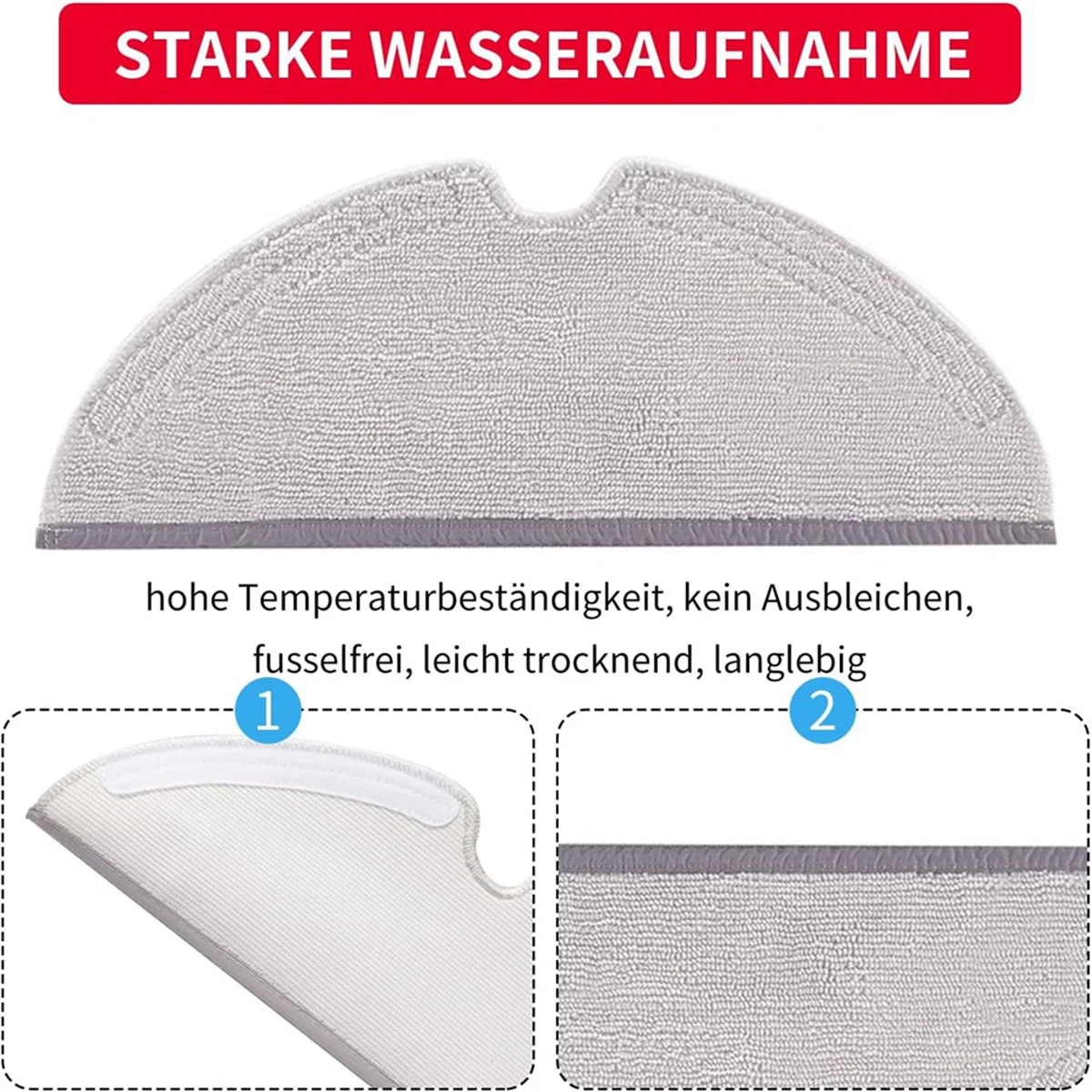 Wischtuchpads für Roborock Q5, Q5 Pro, Q5 Pro+, Q7, Q7Max, Q8Max und Q8Max+, E-Serie, S5, S5 Max, S6, S6 Pure, S6 MaxV