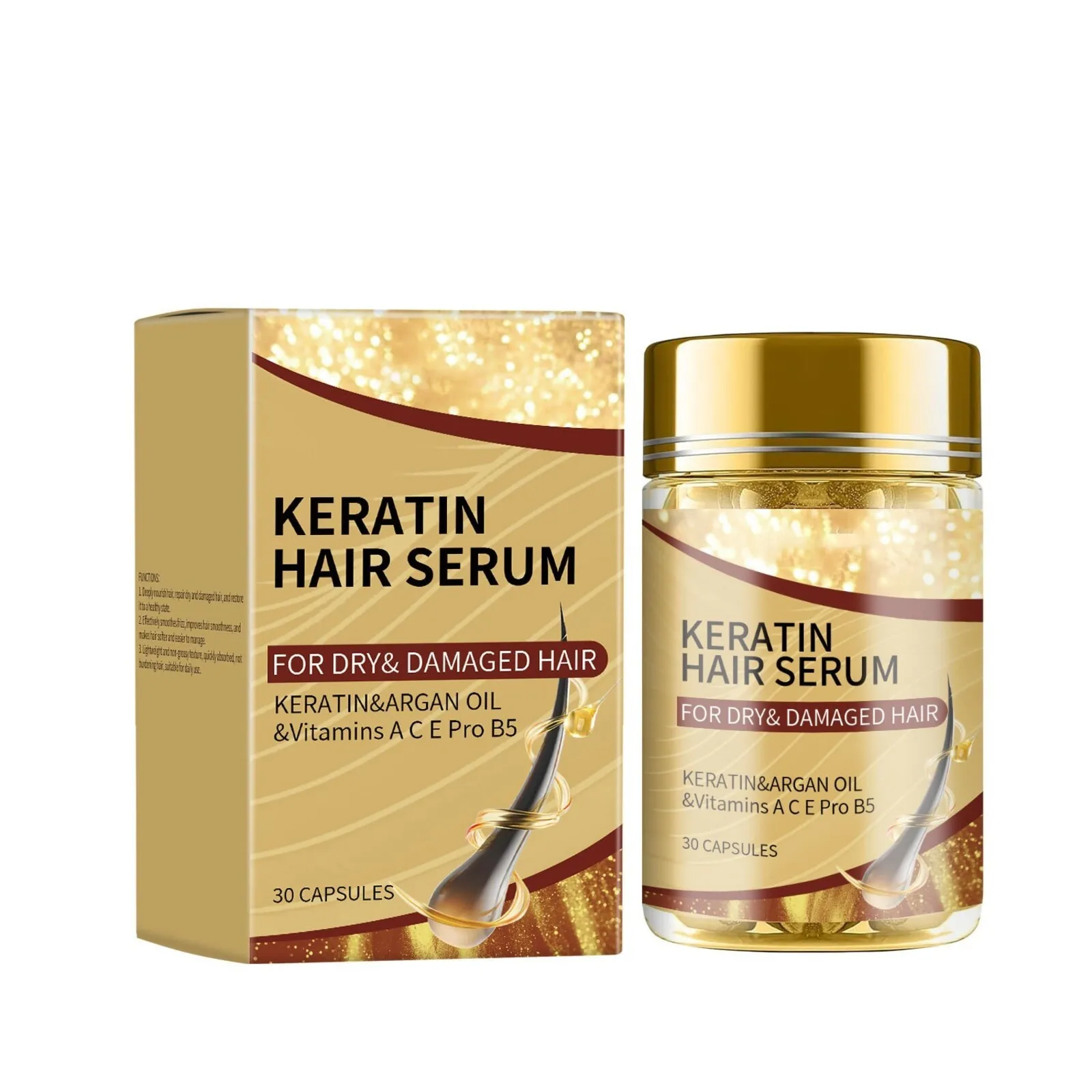 Argan Oil Smooth Hair Care Capsules Repair Damaged Hair Tender Moist Furcation Improve Dry Rough Hair Care Essence