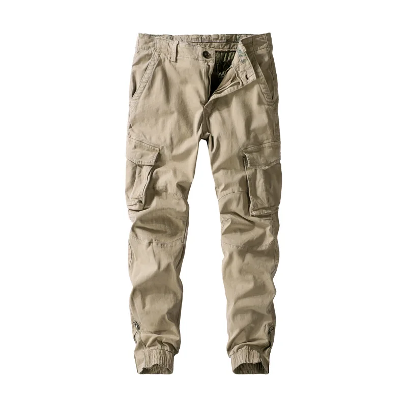 

Men Casual Cargo Cotton Pants Elastic Outdoor Hiking Trekking Tactical Sweatpants Male Military Multi-Pocket Combat Trousers