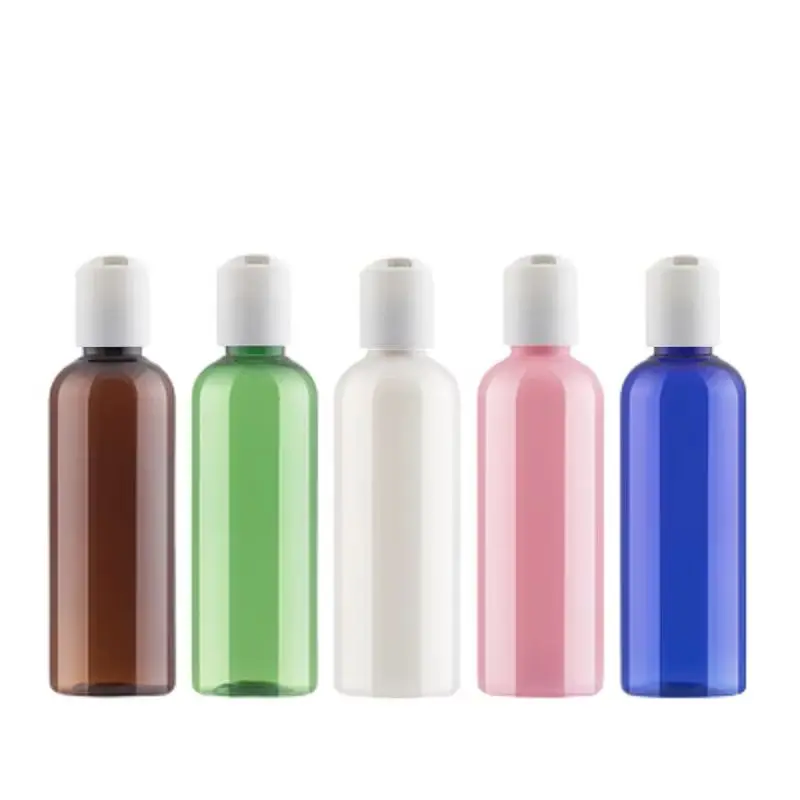 

30Pcs Plastic Bottle Empty Round Shoulder White Screw Lid Pump 100ml Portable Refillable Cosmetic Packaging Container Bottles