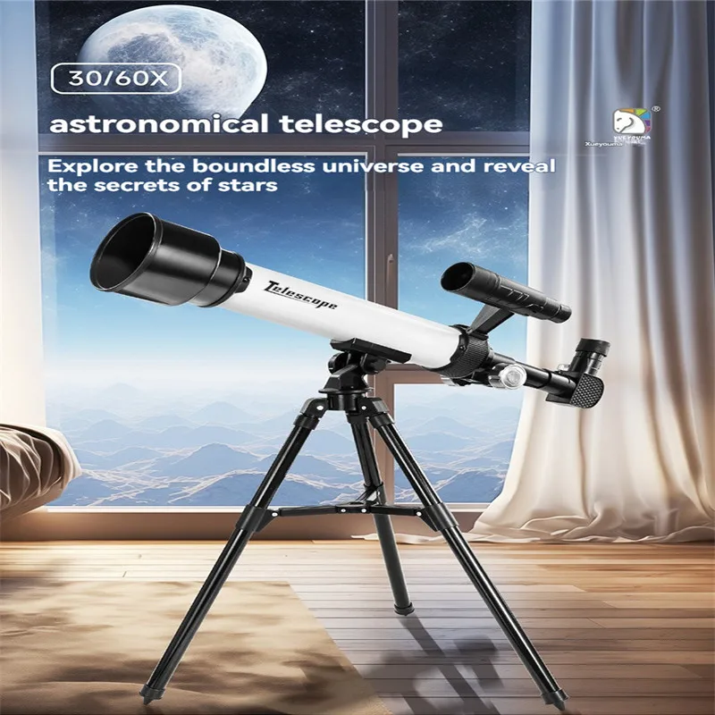 Astronomical telescope with viewfinder mirror tripod phone clip high magnification accessories for using astronomical stargazing