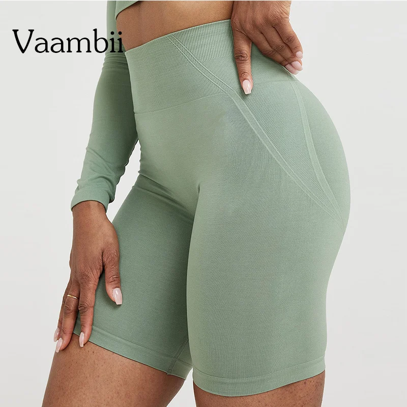 Lycra Spandex Solid Seamless Shorts High Waist Scrunch Butt Yoga Shorts Women Soft Workout Tights Gym Shorts Fitness Outfits