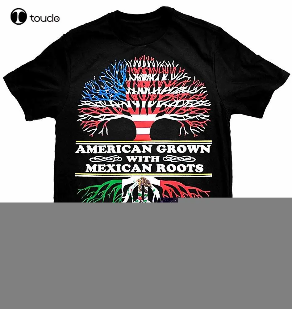 American Grown with Mexican Roots T-Shirt Men Summer Cotton Casual Short Sleeve Tops Tee Bob Marley T Shirts