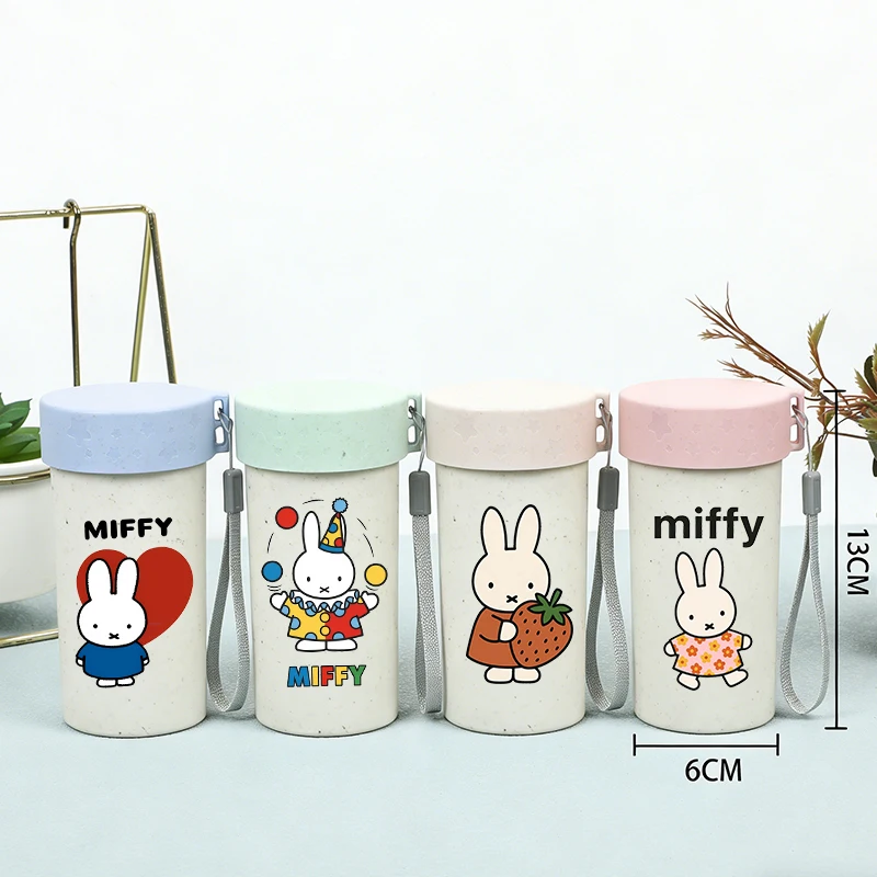 

250ML Miffys Female Portable Water Bottle Leak-proof Plastic Drinking Bottle Children Milk Juice Cup Male Cartoon Water Cup Gift