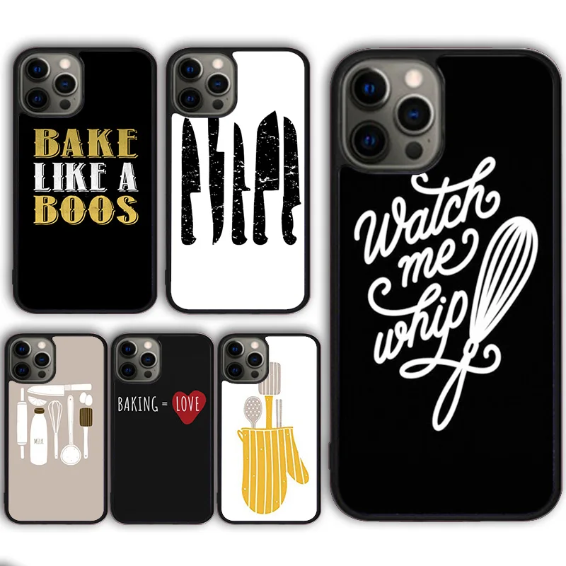 Love Baking Chef Knife Phone Case Cover for iPhone 16 15 SE2020 13 14 11 12 Mini Pro Max 6 7 8 Plus  coque fundas Shell