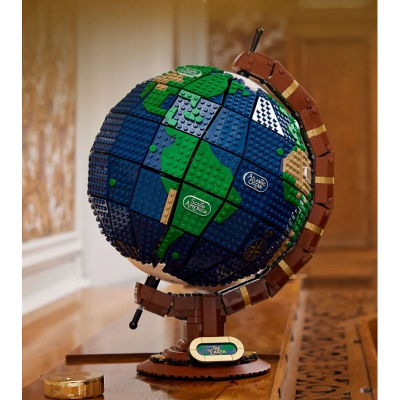 

New product creative globe map model building block technology 21332 MOC building creative assembly children's toy birthday