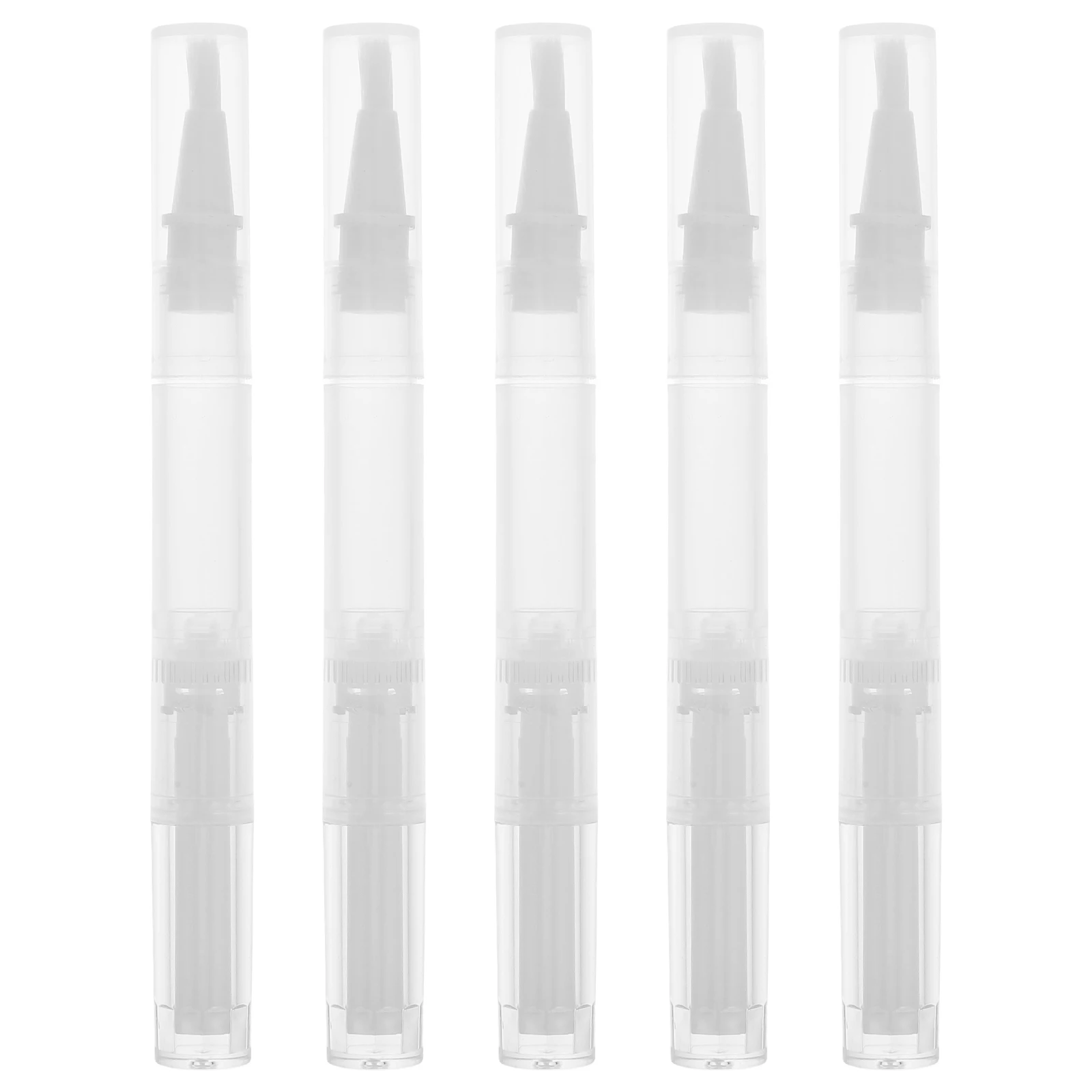 

5Pcs Empty Nail Oil Pen Tubes for Cuticle Containers LeakProof Portable White Plastic Travel Size