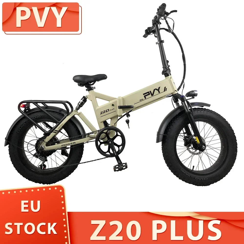 PVY Z20 Plus Folding Electric Bike 20*4 inch Fat Tire Ebike 1000W Motor 50km/h Speed 48V 14.5Ah Battery 50-80km Range 150kg Load