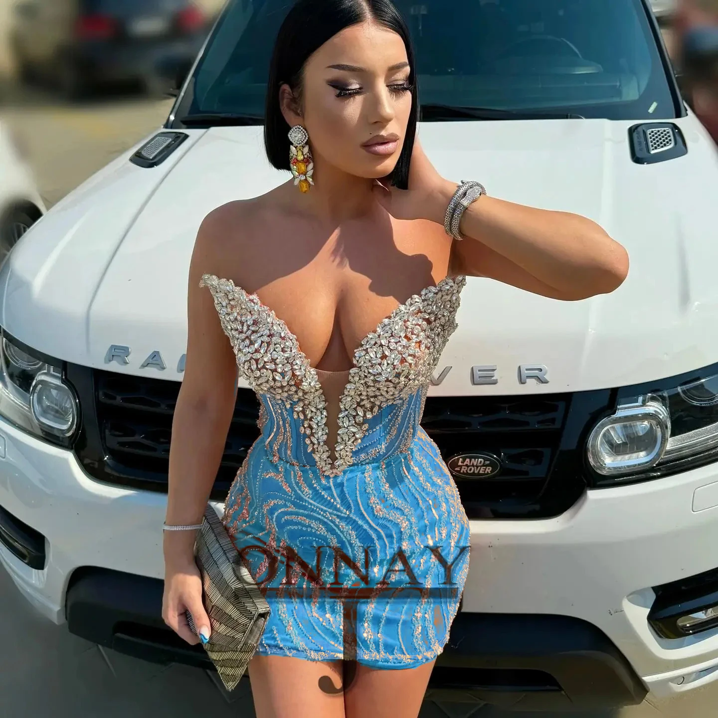 Customized Sexy Mini Homecoming Dresses for Teens V Neck Crystals Saudi Arabric Prom Evening Gown Plus Drop Ship 2513 image 5