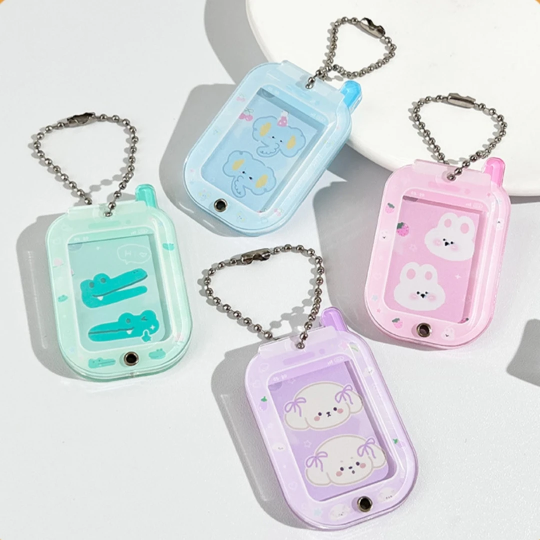 Bag Pendant Key Chain Protective Photocard Holder Key Chain Acrylic Picture Frame Key Chain Idol Photo Protection Student Gift
