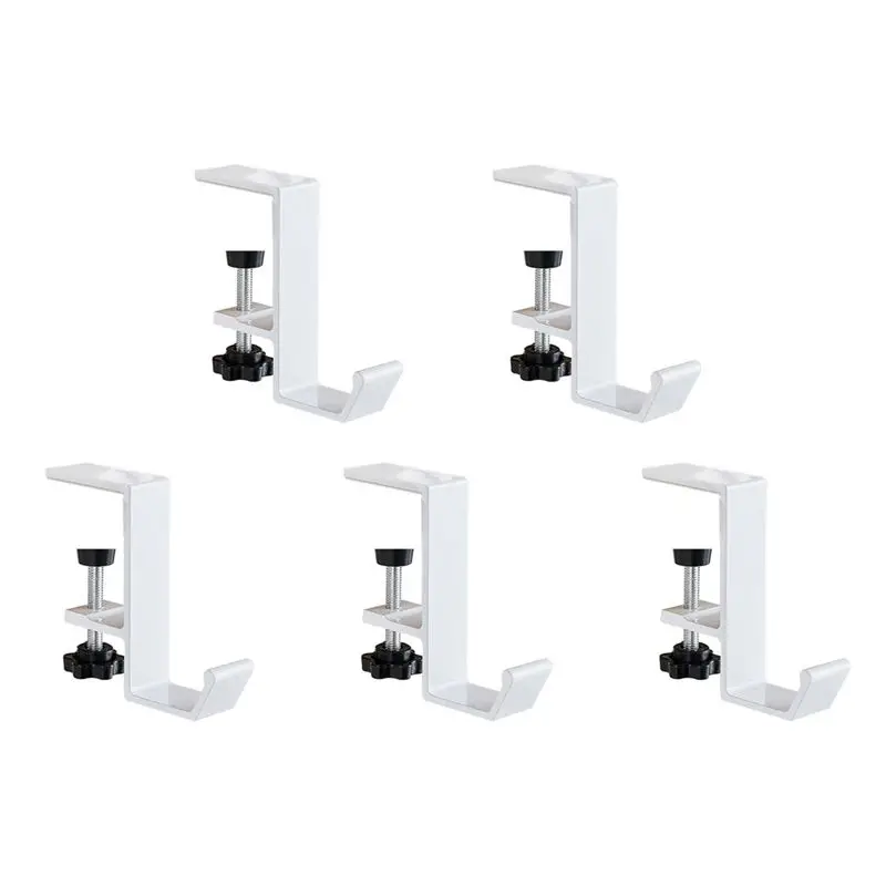 A01F-5 Pcs Single-Layer Locking Table Hook Student Bag Hook Office Desk Mobile Bag Hook Desk Side Table Hook
