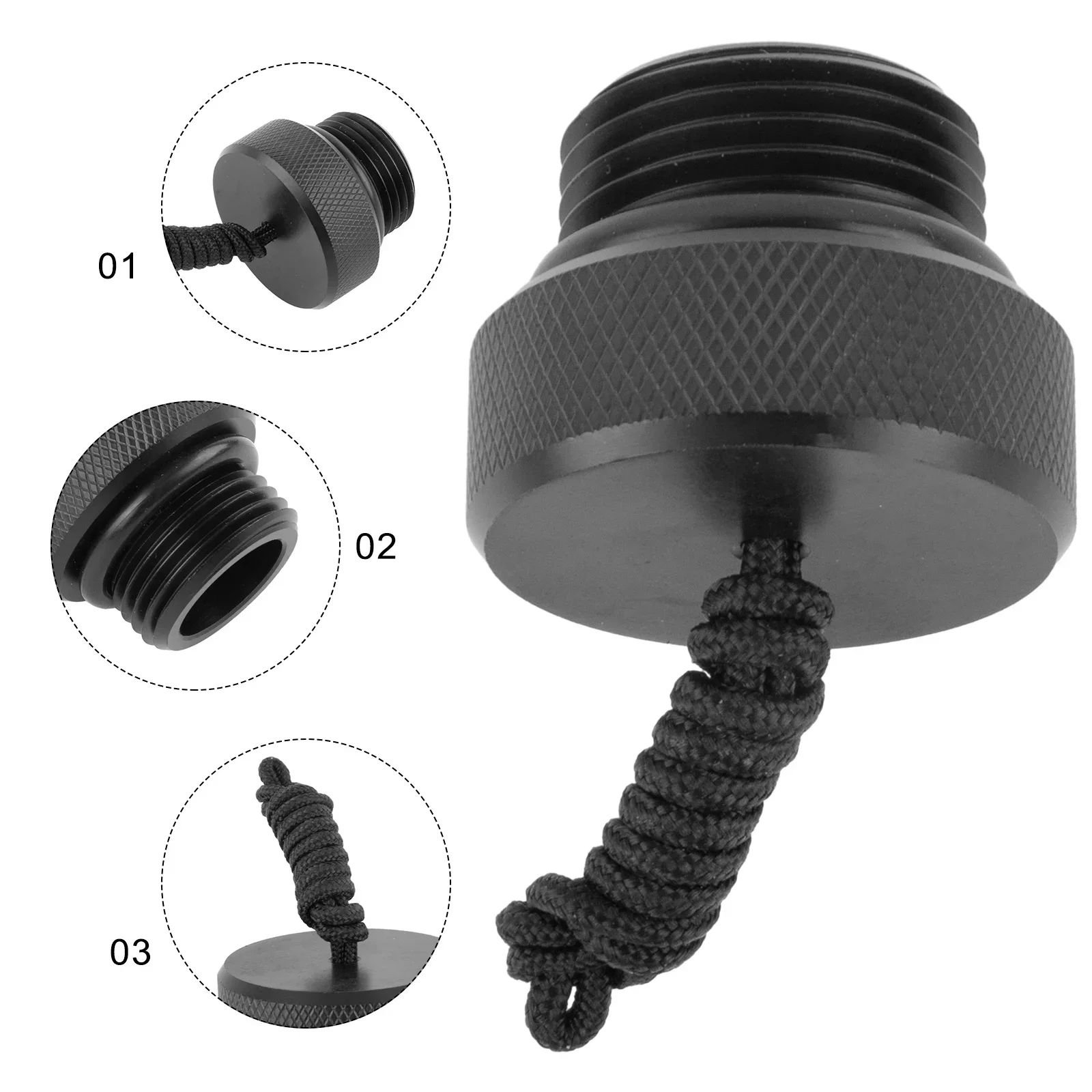 Plug Dust Cover 15g 200-bar/300-bar First Stage For DIN Valves Lightweight Scuba Diving 33mm Dia Black Dust Cap