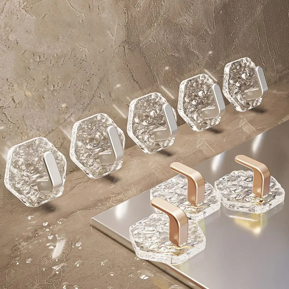 

10pcs Transparent Wall hanging Hook Wall Mounted Self Adhesive Storage Rack Waterproof Punch-Free Coat Hanger Jewelry