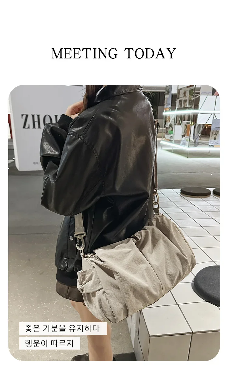 Damentaschen, Nischentaschen, leichte, großvolumige Nylontaschen, vielseitige leichte Umhängetaschen, lässige Messenger-Taschen – Detail 11