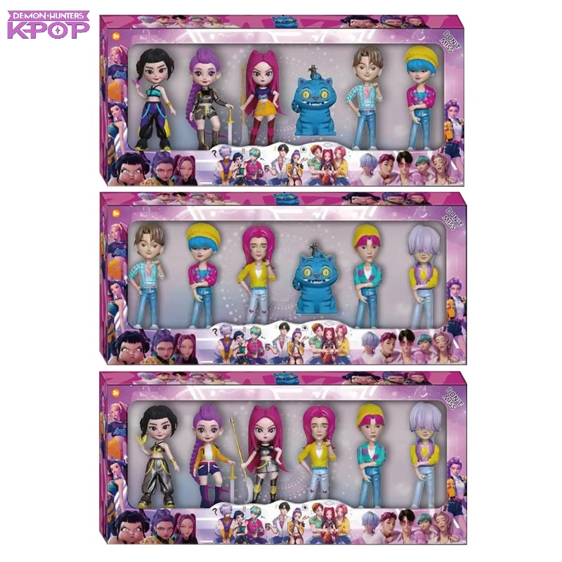 Kpop الشيطان هنتر رومي زوي ميرا أنيمي بولي فينيل كلوريد مجموعة شخصيات سطح المكتب الحلي هدية السنة الجديدة للأطفال