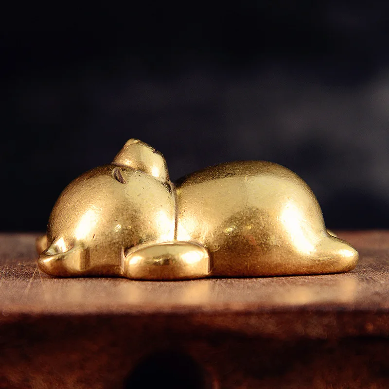 Cartoon Home Decor Office Desk Tea Pet Paperweight Decoration Brass Bear Ornament Instant