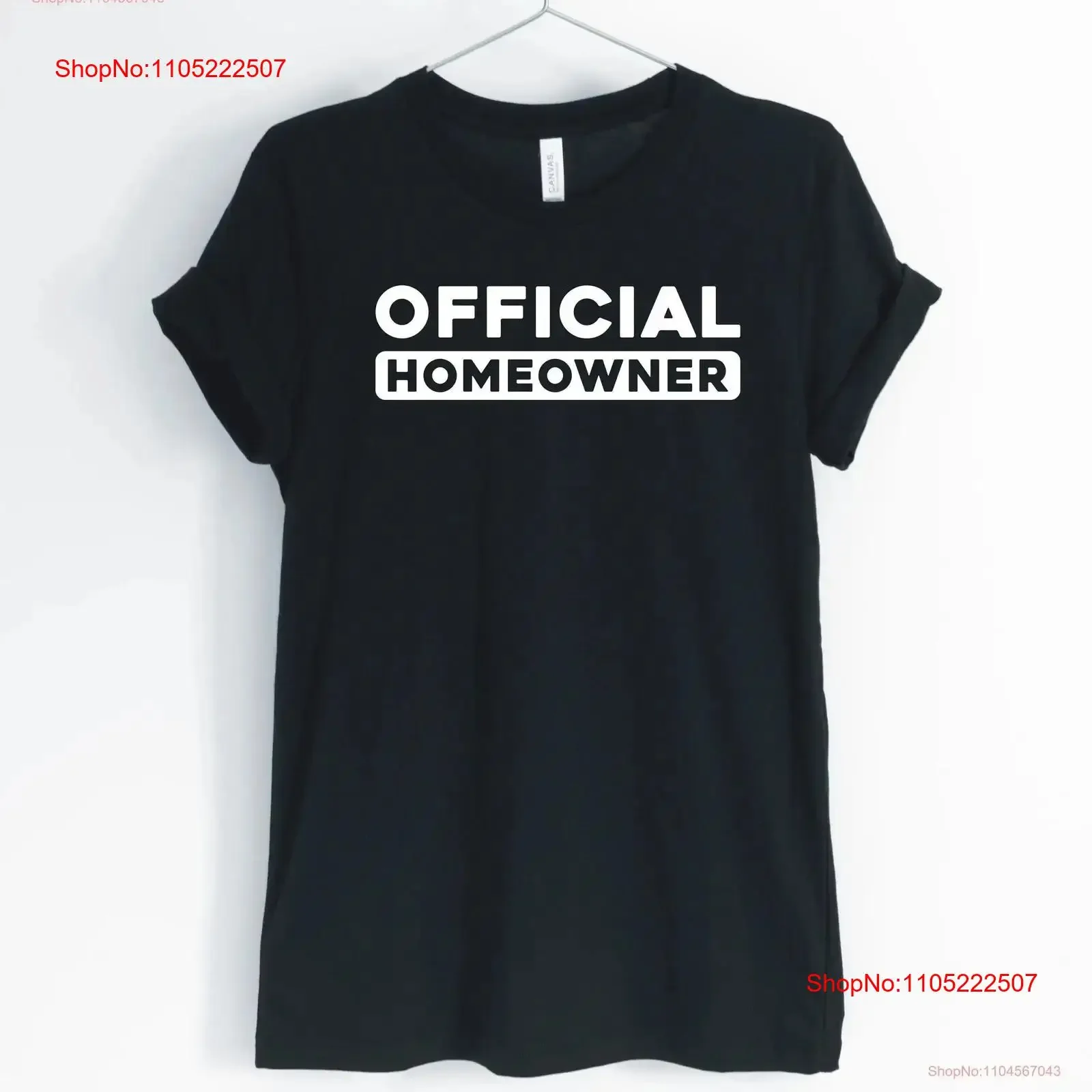 

Official homeowner shirt party housewarming gift house moving unisex women's shirts vintage Washed Top For Everyday Wear