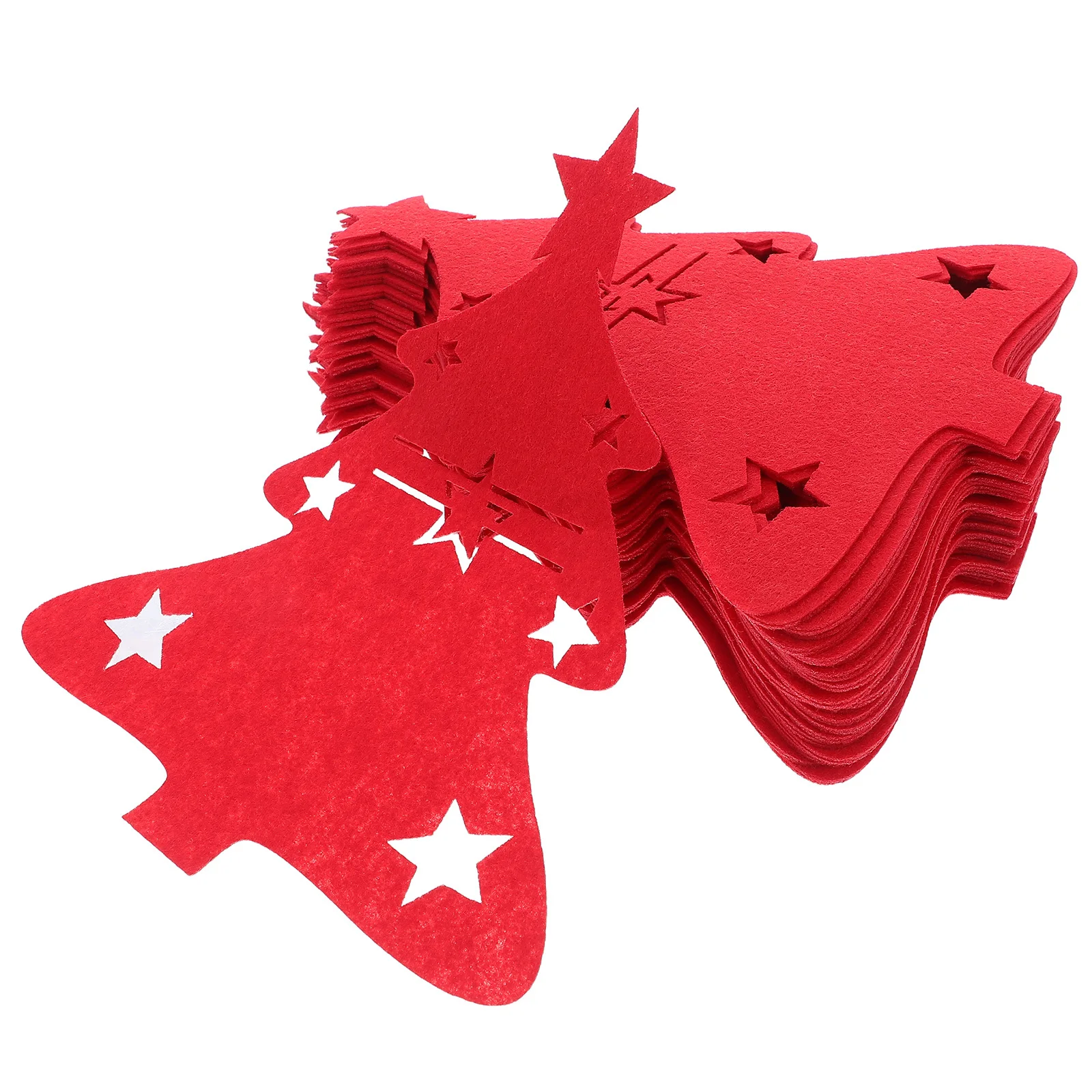 

48Pcs Christmas Cutlery Holders Xmas Tree Shaped Felt Silverware Bags Holiday Dinner Table Organizer Party Festival Cutlery Bags