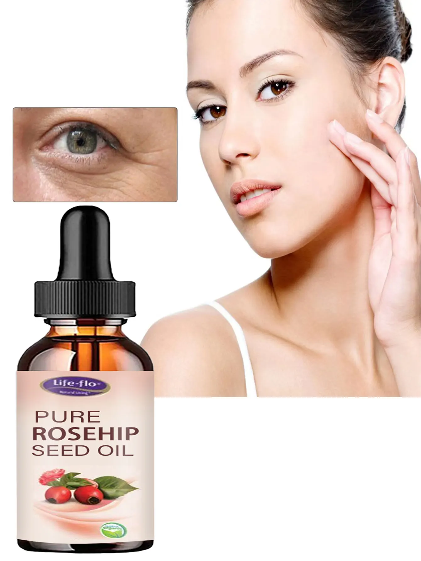 JPure Rosehip Seed Oil Hyaluronic Acid Moisturizing Essence Deep Care Anti-Wrinkle Gold Skin Care