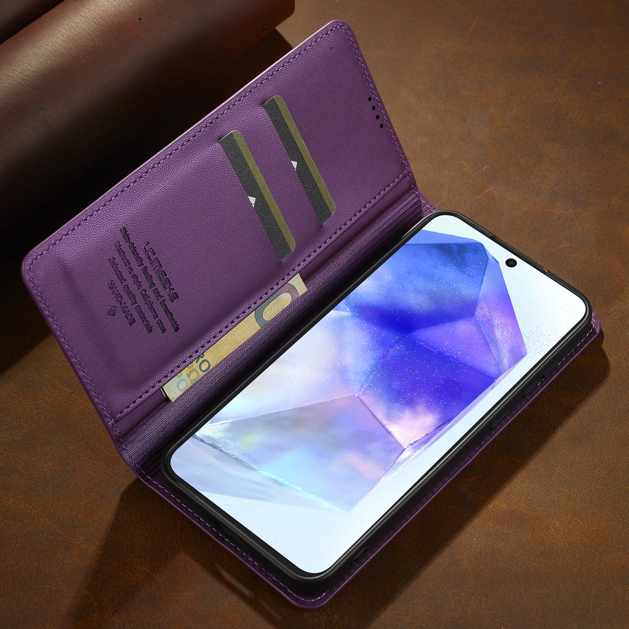 Luxury Business Leather Case for Samsung Galaxy S25 Edge 24 23Ultra 22 Plus A17 A07 A016 A26  A36 A06 A25 A05 Phone Card Cover