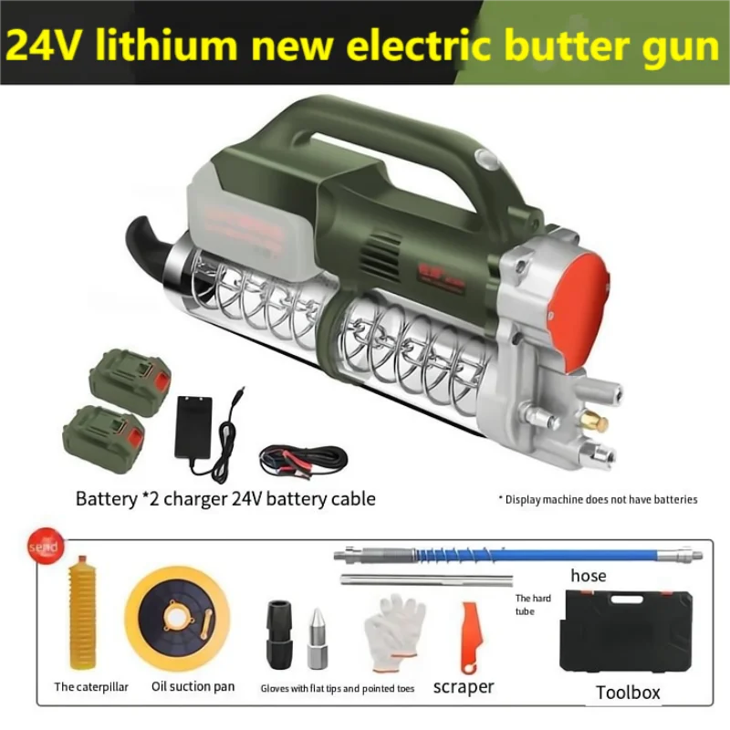 New Electric Butter Gun 24V Iithium Electric Caterpillar Dual Purpose Excavator Special Oil Injector Butter Machine  099