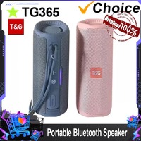 TG365 T&G Portable Bluetooth Speaker Dual Bass LED Wireless Subwoofer Waterproof Outdoor Column Boombox FM AUX BT Music Player