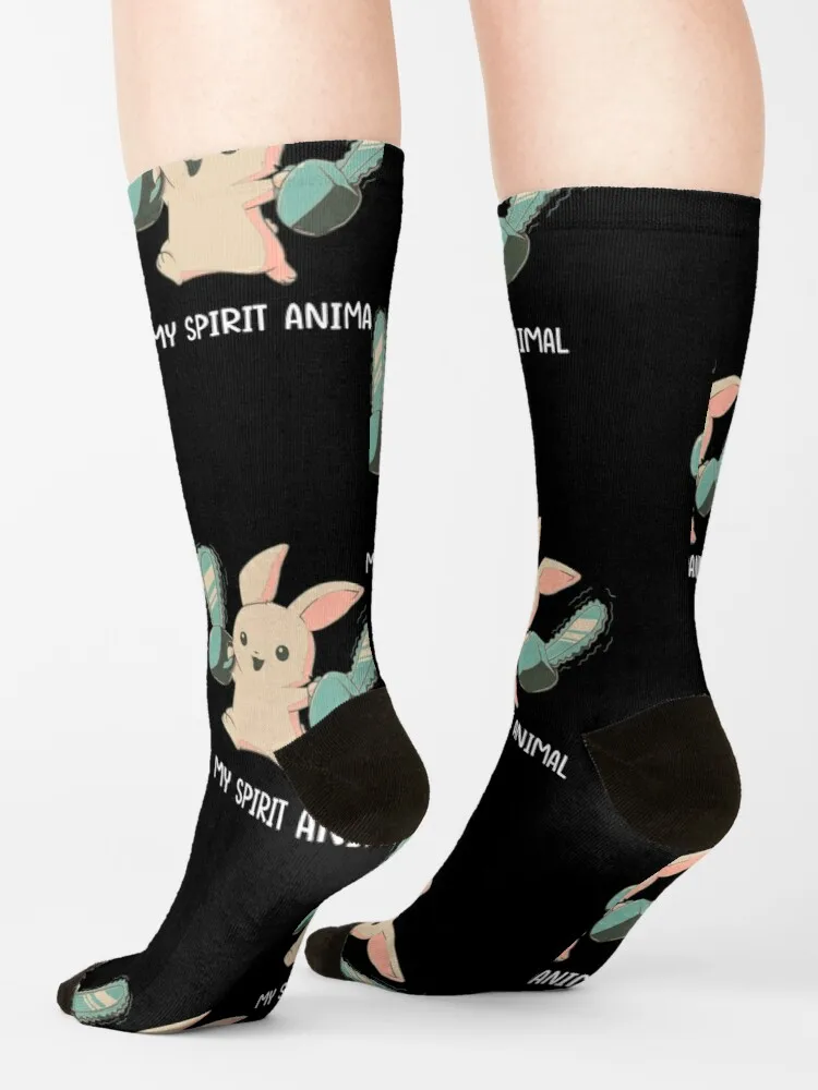 Rabbit with Chainsaws, My Spirit Animal cute Rabbit with Chainsaw Socks Compression Socks Women