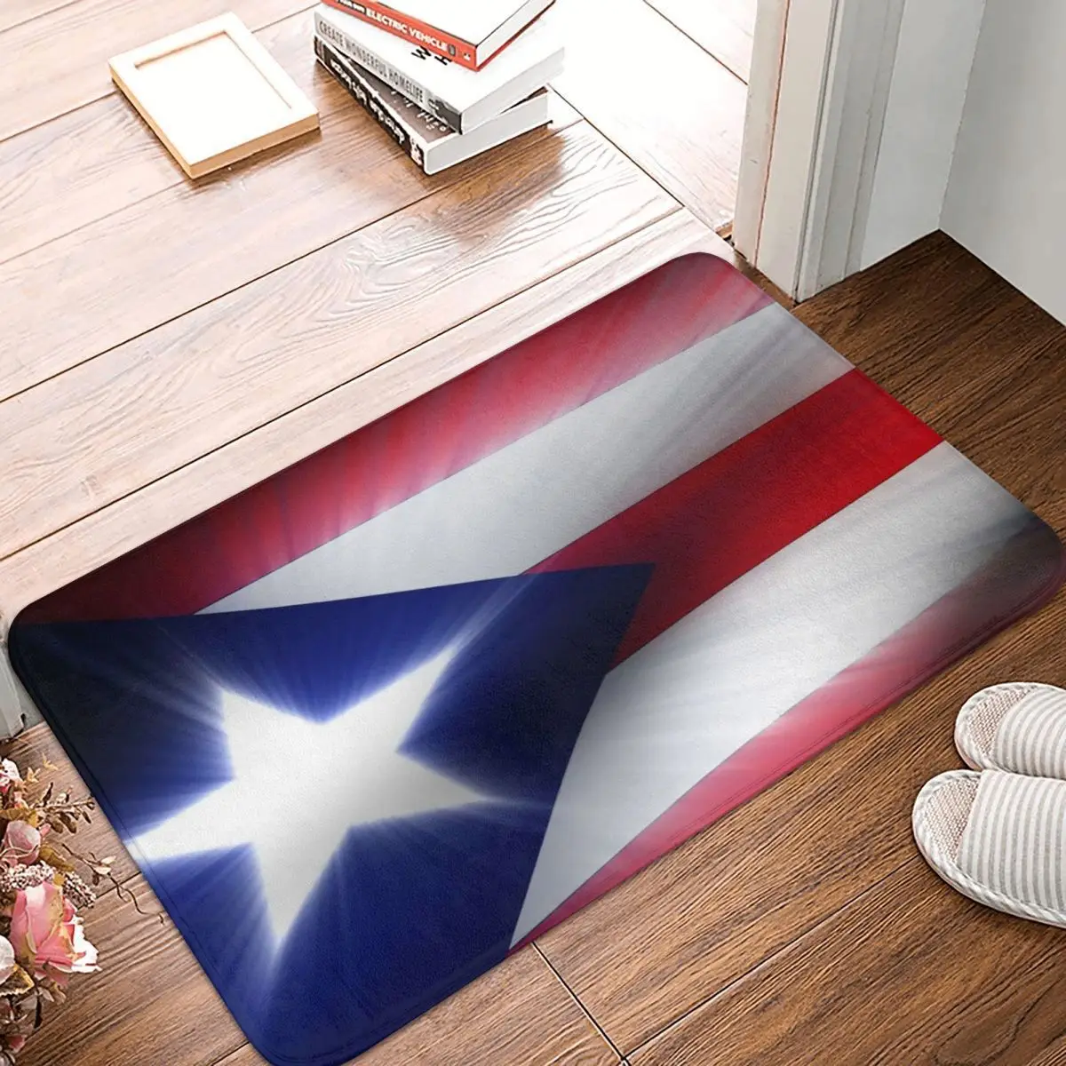 Puerto Rico Flag Non-slip Doormat Floor Mat Cushion Carpet Rug for Kitchen Entrance Home Bathroom Living room Footpad Mats