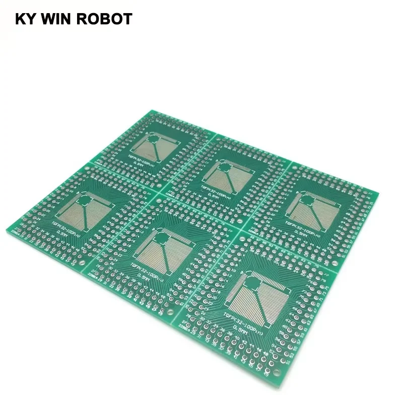 

5 Pcs QFP TQFP LQFP FQFP 32 44 64 80 100 LQF SMD Turn to DIP Adapter PCB Board Converter Plate 0.5/0.8 mm