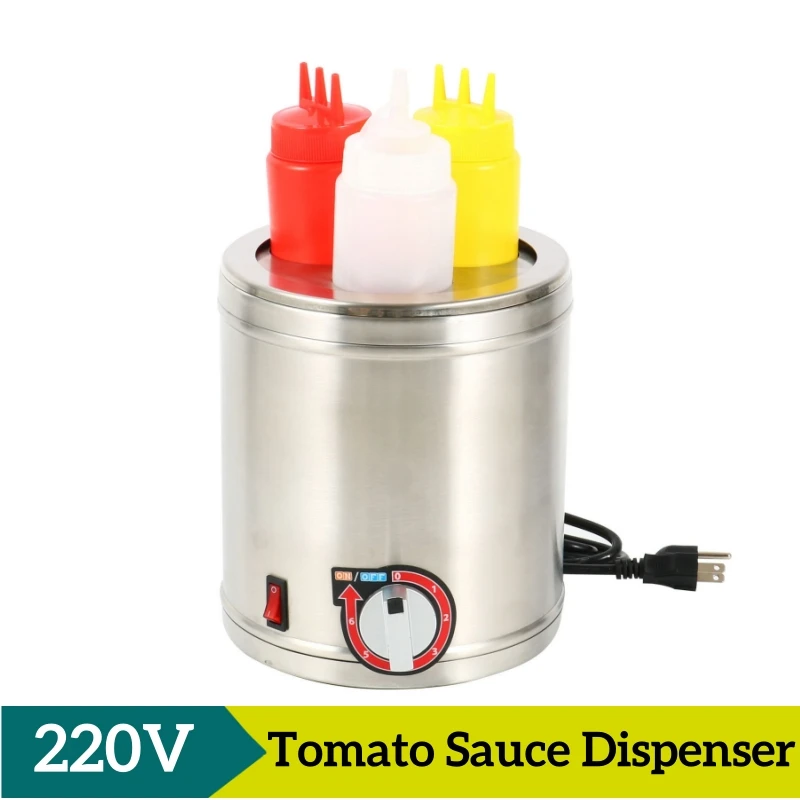 Electric Fast Snack Tomato Sauce Dispenser Hot Chocolate Sauce Bottle Warmer Cheese Sauce Warmer Machine With 3 Squeeze Bottles