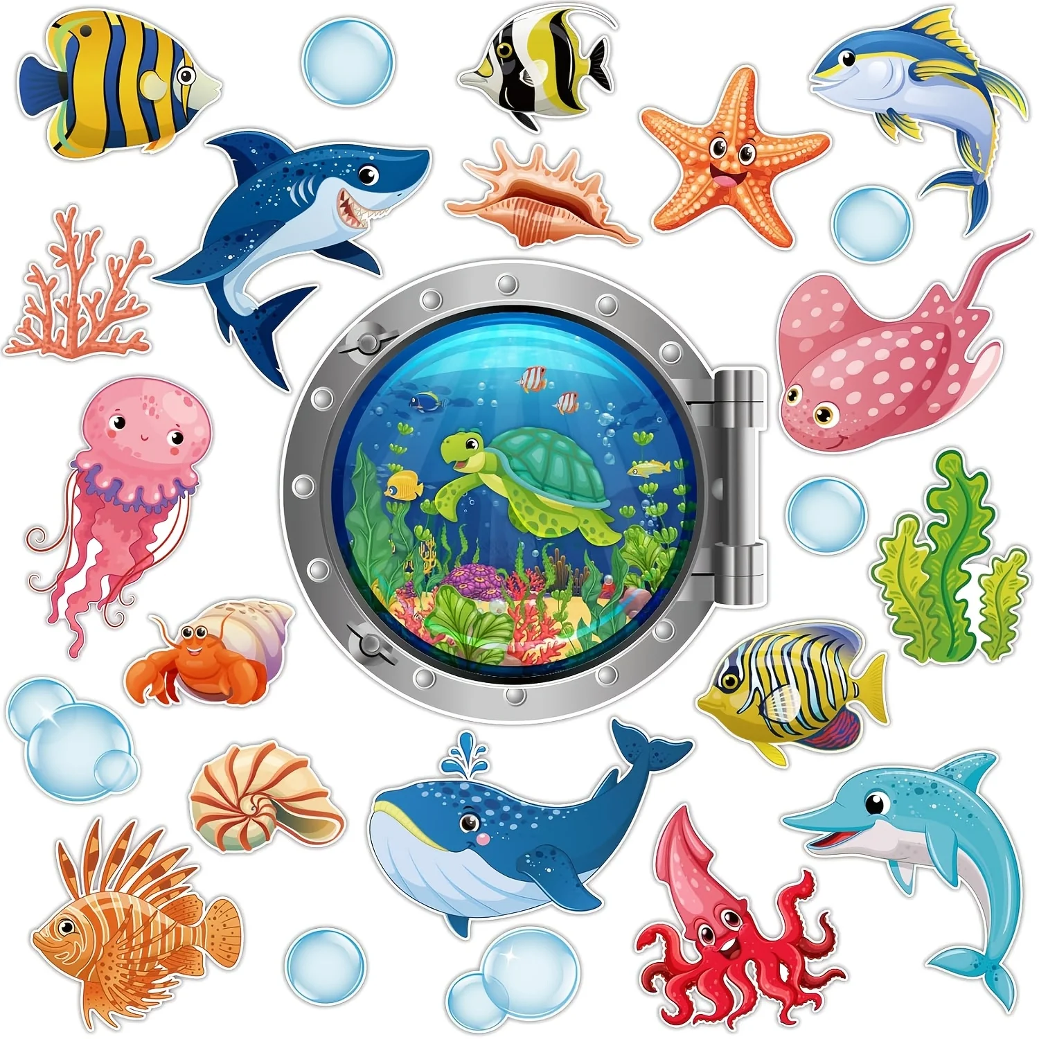 Image of 24 Stück Niedliche Meereslebewesen-Magnete, Wasserfest für Kreuzfahrtschiff-Türen & -Kabinen, Kühlschrank & Auto, Perfekte Urlaubs-Karneval-Kreuzfahrt-Party-Dekoration