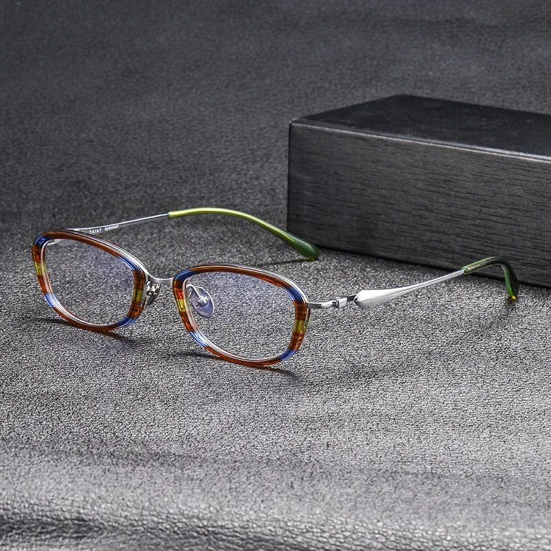 Exquisite Design Cat Eye Oval Titanium Alloy glasses frame men women optical Myopia Presbyopia Lenses attachment eyewear
