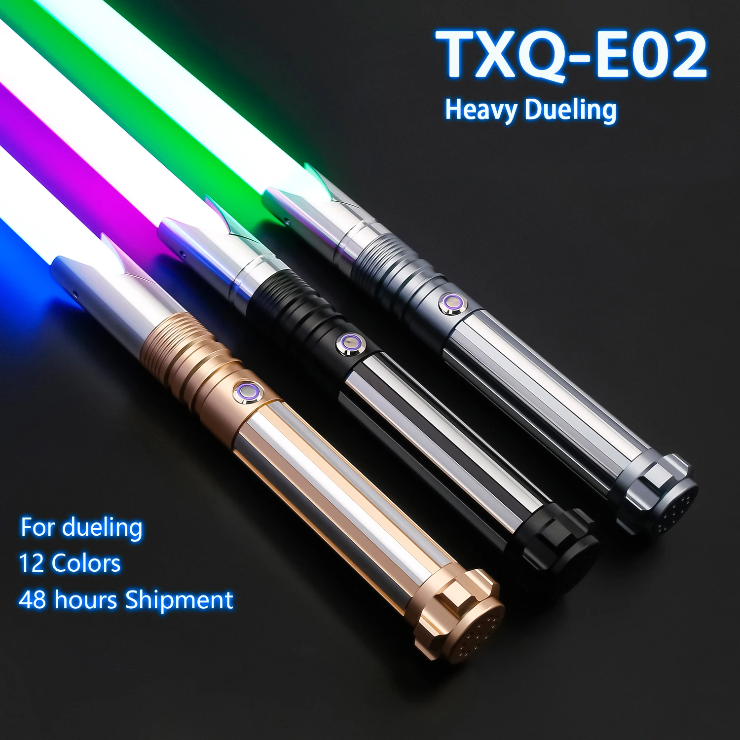 TXQSABER RGB Pixel heavy dueling laser sword Smooth Swing Metal Handle lightsaber Cosplay FOC jedi sword 12 Colors foc dueling