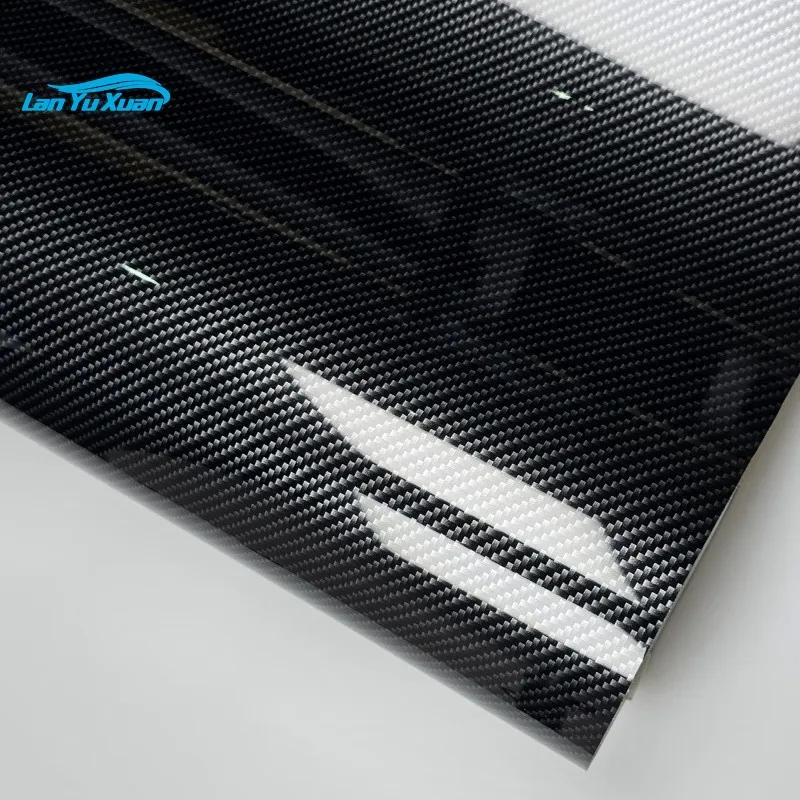 OEM 1.52*15m Free Sample USA Quality  Color 5D 6D 7D gloss black Stickers carbon fiber car wrap