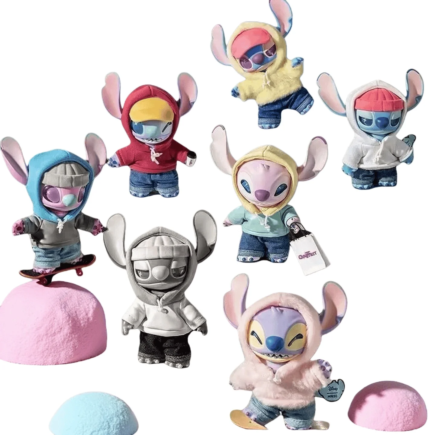 Caja ciega de vinilo de la serie Disney Stitch Gen Z Street, modelo de punto móvil, colgante para mochila, regalo de cumpleaños y Navidad