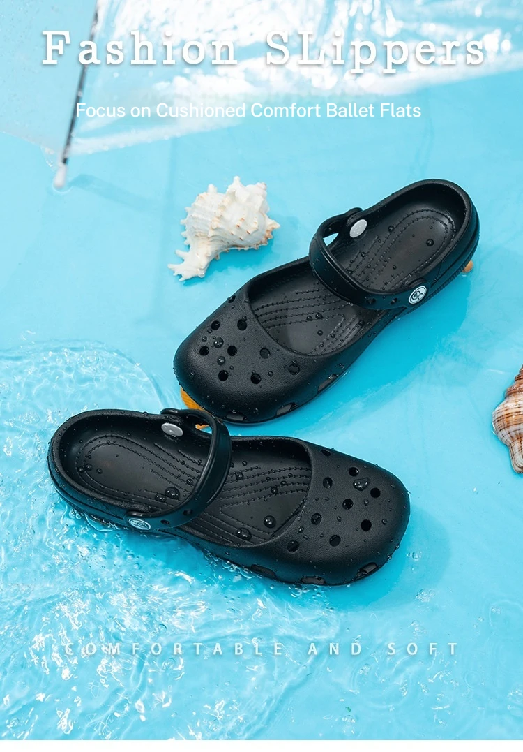 Damen Sommer Ballett Mary Jane Sandalen Rutschfeste Weiche Atmungsaktive Leichte Geschlossene Zehen Strand-Clogs – Detail 2