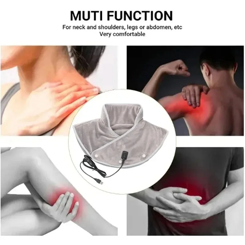 Shoulder and Neck Electric Heating Pad Massager Three Gear Hot Compress Cervical Shawl Warmer Brace for Shoulder Neck Back Relax