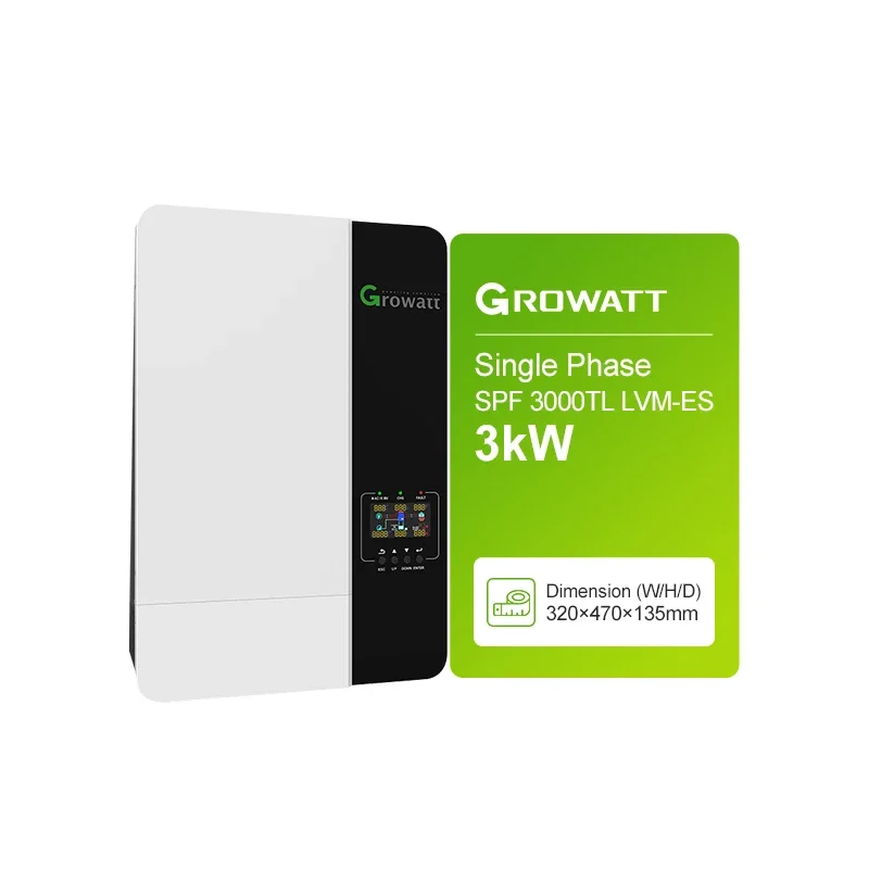 

Growatt SPF 3000TL LVM-ES 100Vac 110Vac 120Vac 3000W 3KW Off Grid Solar Inverter Work With or Without Battery