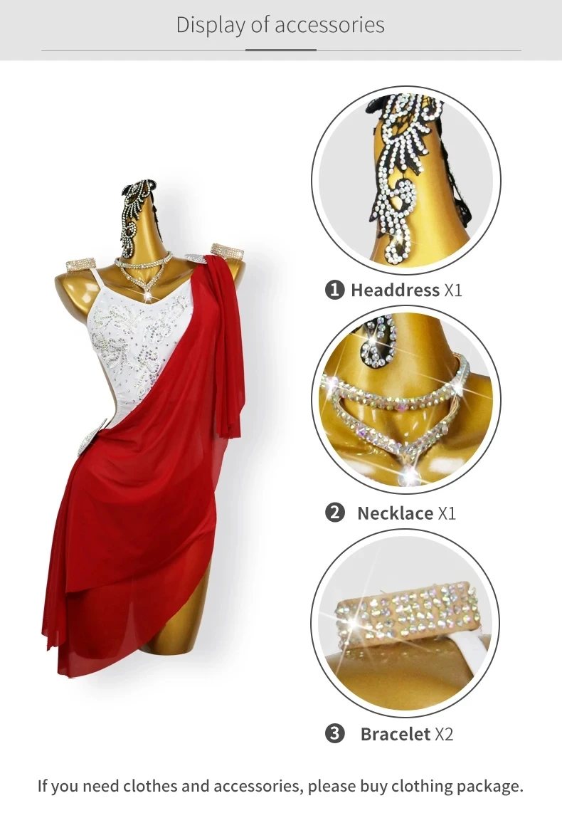 Lateinamerikanisches Tanzkleid, Sport-Party-Kostüm, Mädchen-Cabaret-Anzug, Ballkleid mit Fransen, elegante Damen-Wettbewerbskleidung, sexy Abendkleidung – Detail 4