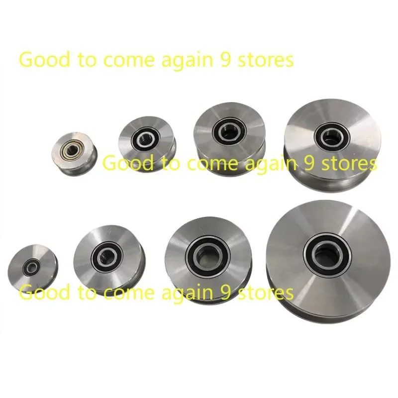 45# Steel Pulley U-shaped V-shaped Steel Wire Pulley Thickened Elbow Track Guide Wheel Round Steel Tube Micro Bearing