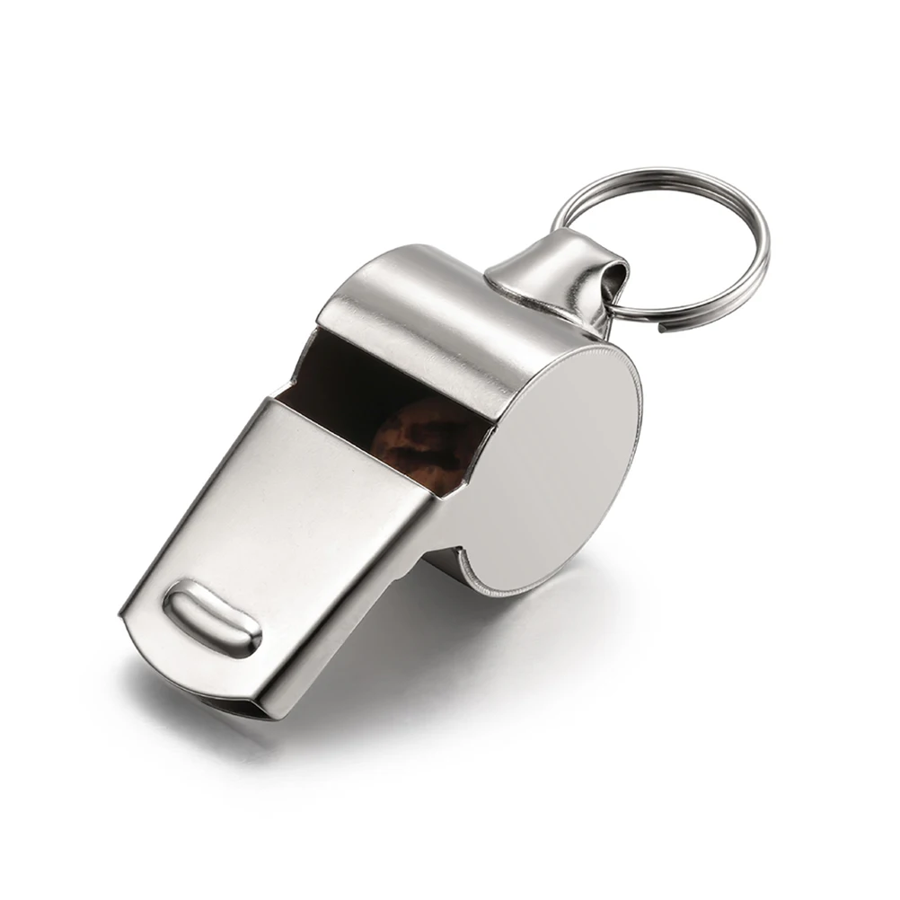 

3Pcs Stainless Steel Whistles Black Lanyard Metal Referee Training Survival Emergency Outdoor Safety Metal Whistles